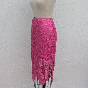 Bisou Bisou Fuchsia Lace Pencil Skirt Size Small - Date Night Dreamy!💕